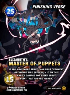 Finishing Verse Elizabeth's Master of Puppets