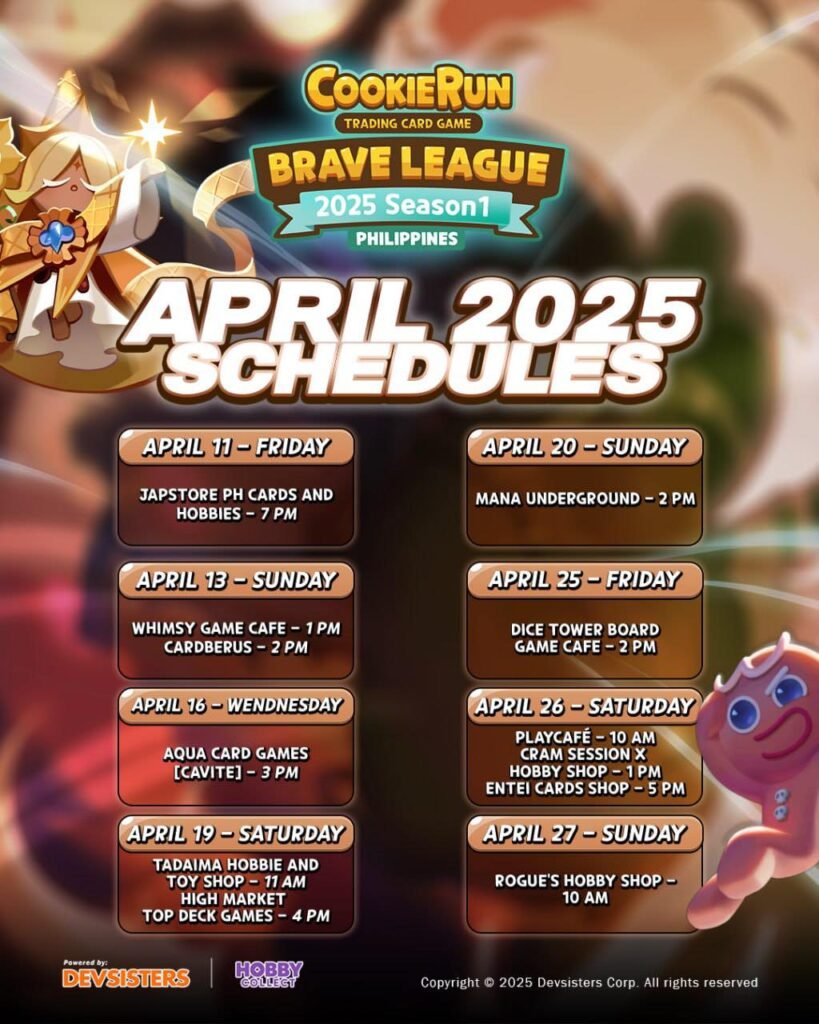 CookieRun Braverse Brave League April 2025 Schedule – Cardberus